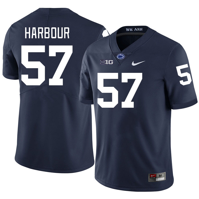 Men #57 Donnie Harbour Penn State Nittany Lions College Football Jerseys Stitched-Navy